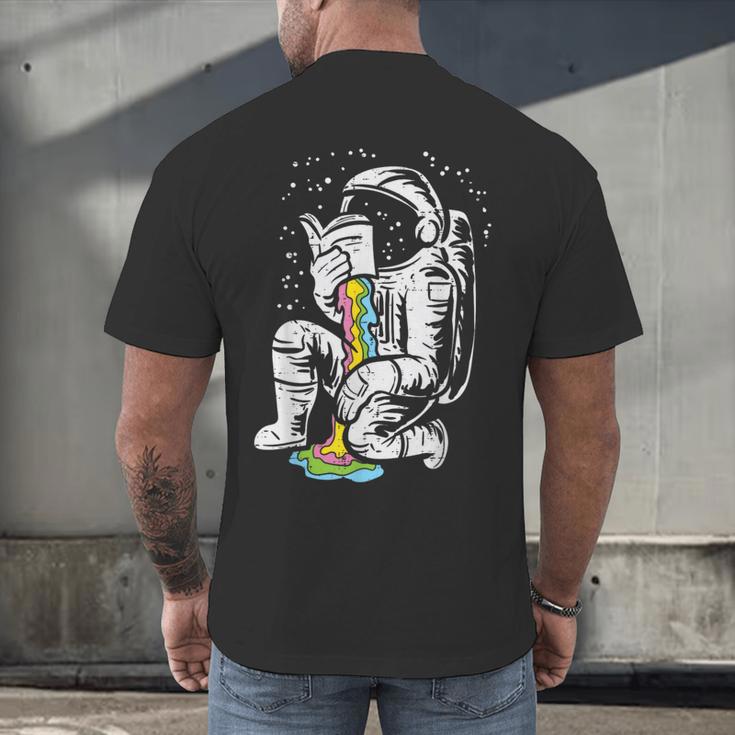 Astronaut Reading Book Space Galaxy Bookworm Men Women Kids Men's Back Print T-Shirt