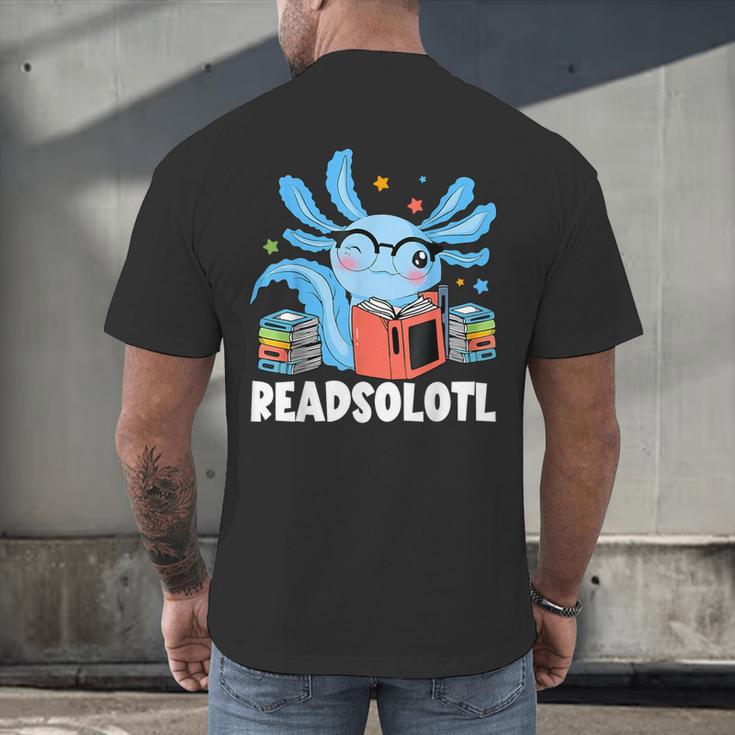 Axolotl Read Book Kawaii Reading Books For Men Women Men's Back Print T-Shirt