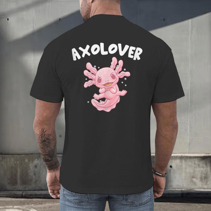 Axolovert Axolotl Humor Salamander Introvert Men's Back Print T-Shirt