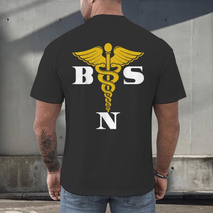 Bachelor Of Science Nursing Graduation Men's Back Print T-Shirt