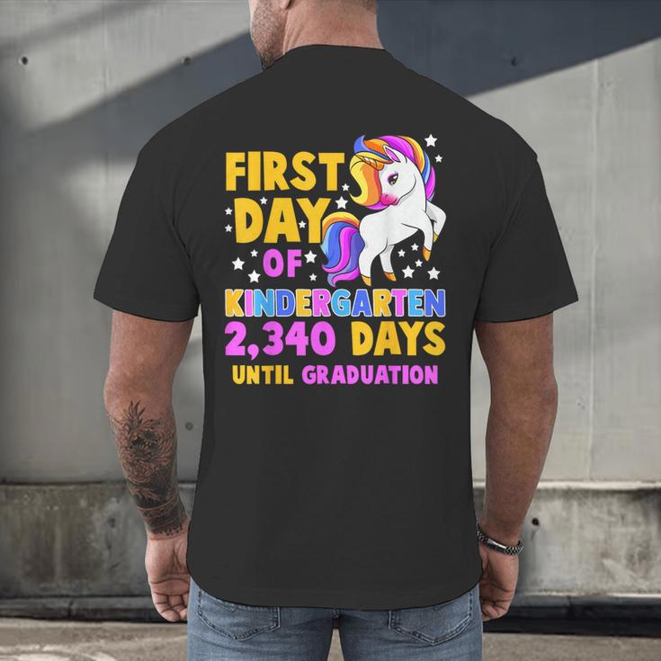 Back To School First Day Of Kindergarten Graduation Unicorn Men's Back Print T-Shirt