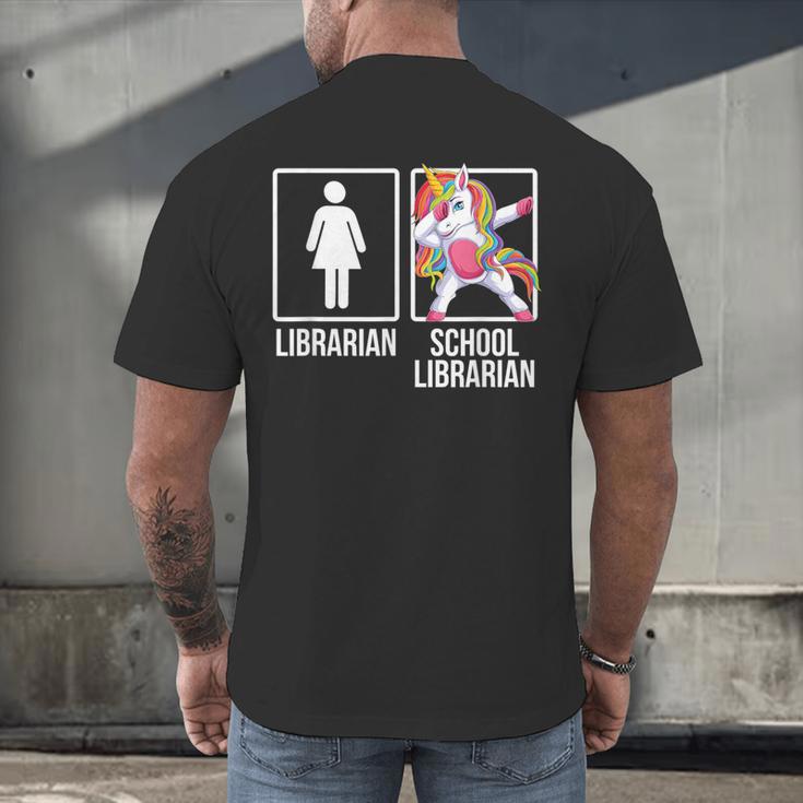 Back To School Library Unicorn Book Lover School Librarian Men's Back Print T-Shirt