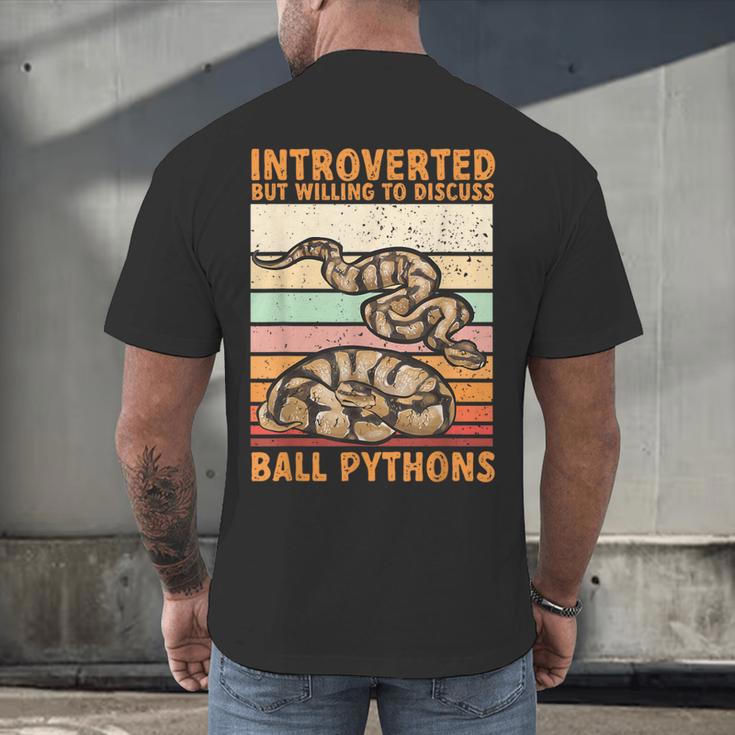 Ball Python Snake Introvert Ball Python Men's Back Print T-Shirt Ball Python Snake Introvert Ball Python Men's Back Print T-Shirt