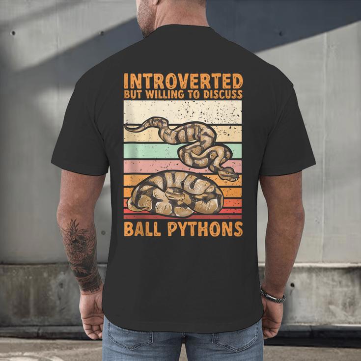 Ball Python Snake Introvert Ball Python Men's Back Print T-Shirt