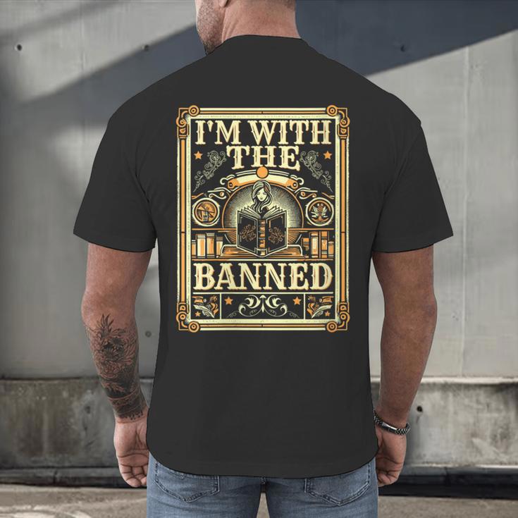 Banned Books Librarian Book Readers I m With The Banned Men's Back Print T-Shirt Banned Books Librarian Book Readers I m With The Banned Men's Back Print T-Shirt