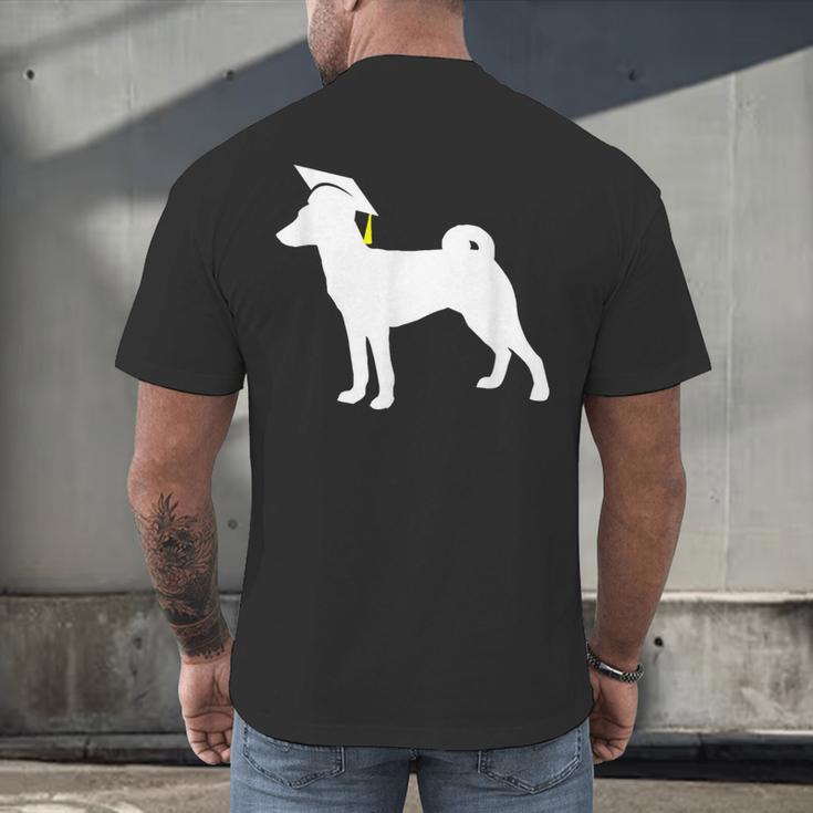 Basenji Graduation Dog Graduate Men's Back Print T-Shirt