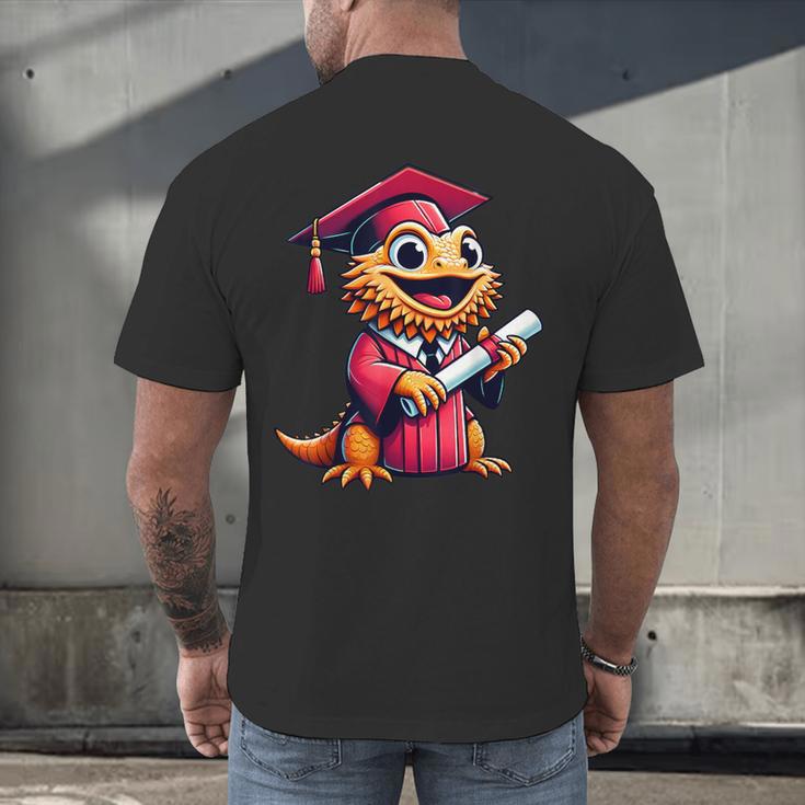 Bearded Dragon Graduation Kindergarten Elementary Girl Boy Men's Back Print T-Shirt