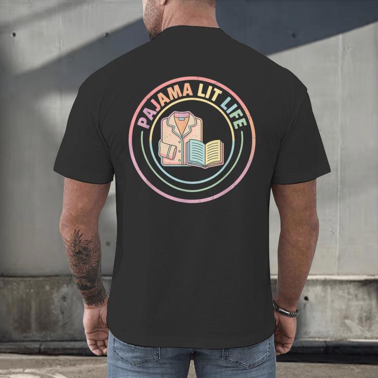 Bedtime Book Lover Reading Pajamas Men's Back Print T-Shirt Bedtime Book Lover Reading Pajamas Men's Back Print T-Shirt