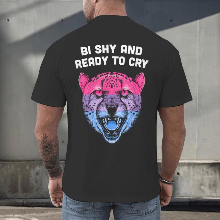 Bi Shy And Ready To Cry Bisexual Introvert Bi Pride Men's Back Print T-Shirt Bi Shy And Ready To Cry Bisexual Introvert Bi Pride Men's Back Print T-Shirt