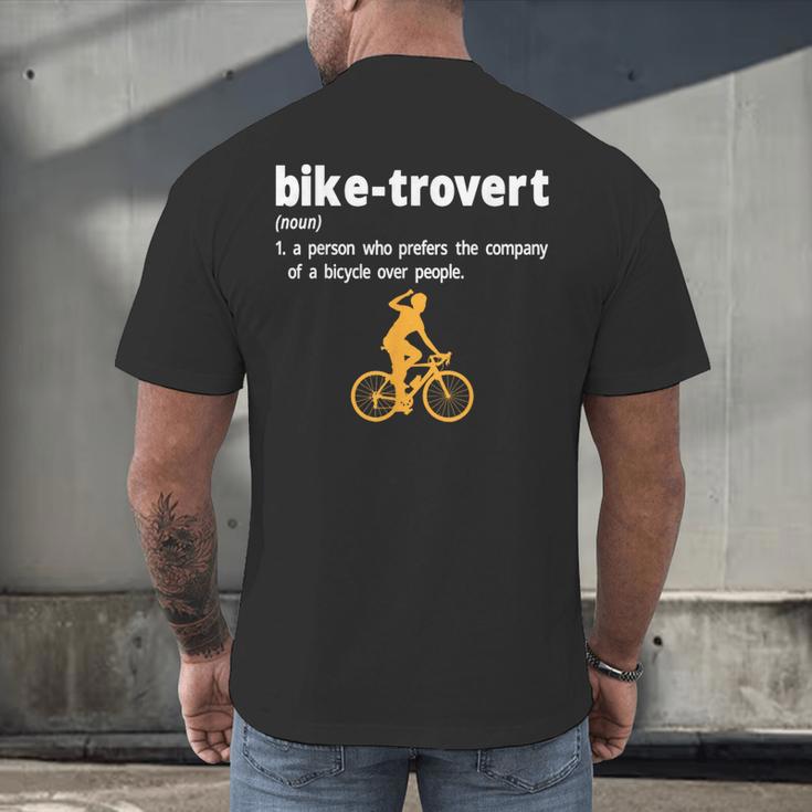 Bike-Trovert Bicycle Humor Definition Introvert Men's Back Print T-Shirt
