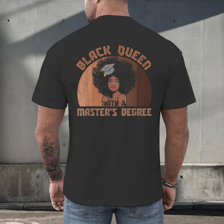 Black Queen With a Masters Degree Melanin Girls Graduation Men's Back Print T-Shirt