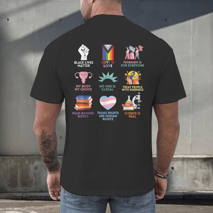 BLM Human Rights Feminism Trans Science Books LGBTQ Quote Men's Back Print T-Shirt BLM Human Rights Feminism Trans Science Books LGBTQ Quote Men's Back Print T-Shirt