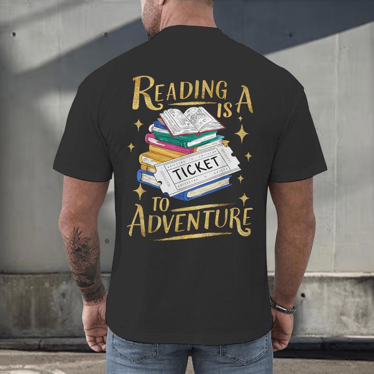 Book Adventure Library Student Teacher Book Men's Back Print T-Shirt Book Adventure Library Student Teacher Book Men's Back Print T-Shirt
