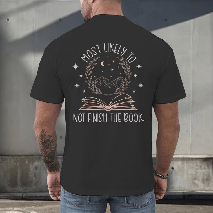 Book Club Shirts For Women Most Likely To Not Finish Men's Back Print T-Shirt Book Club Shirts For Women Most Likely To Not Finish Men's Back Print T-Shirt