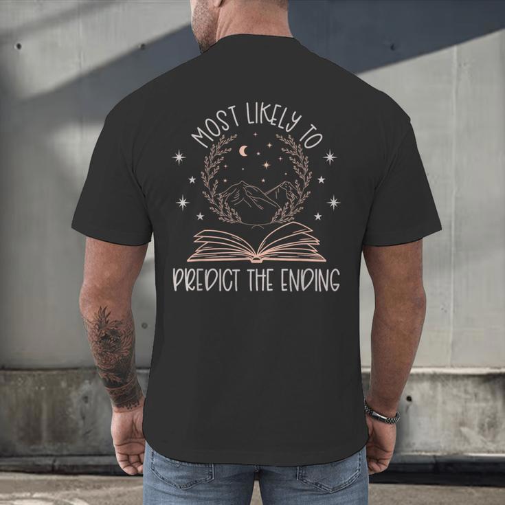 Book Club Shirts For Women Most Likely To Predict End Men's Back Print T-Shirt