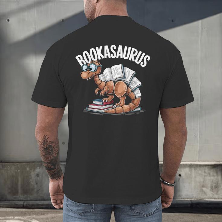Book Dinosaur T-Rex Bookworm Dino Book Reading Men's Back Print T-Shirt Book Dinosaur T-Rex Bookworm Dino Book Reading Men's Back Print T-Shirt