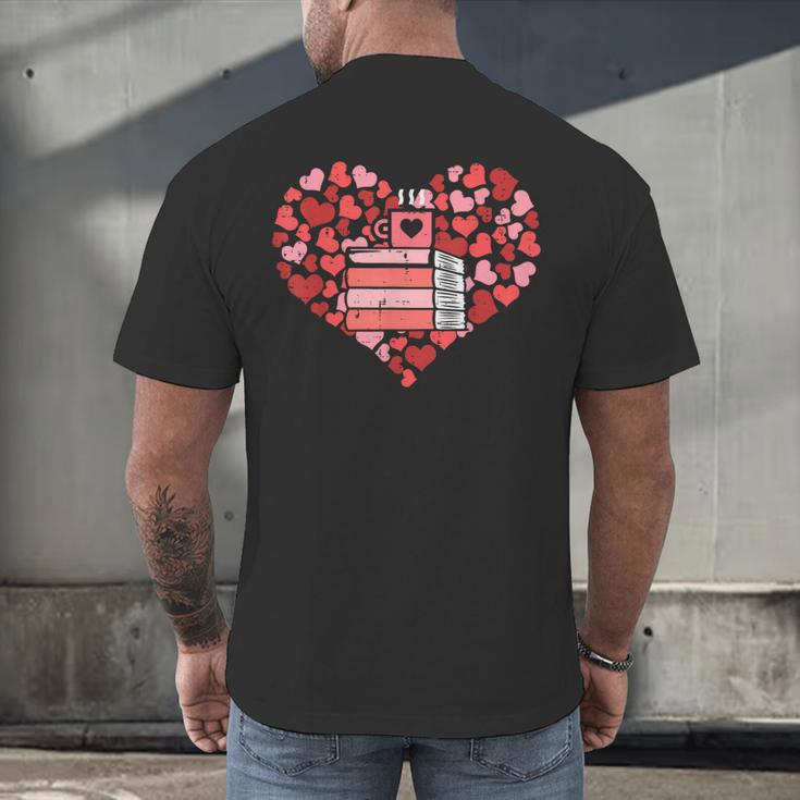 Book Heart Cute Read Book Reading Librarian Across America Men's Back Print T-Shirt