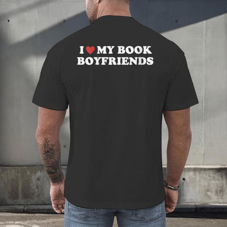 Book Lover Reading I Love My Book Boyfriends Men's Back Print T-Shirt Book Lover Reading I Love My Book Boyfriends Men's Back Print T-Shirt