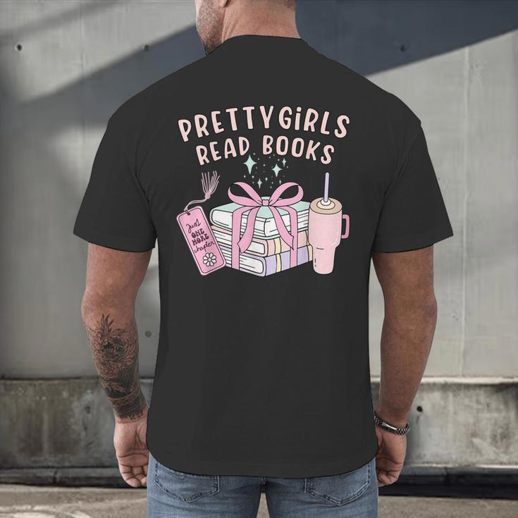 Book Lover's Pretty Girl's Read Books Men's Back Print T-Shirt