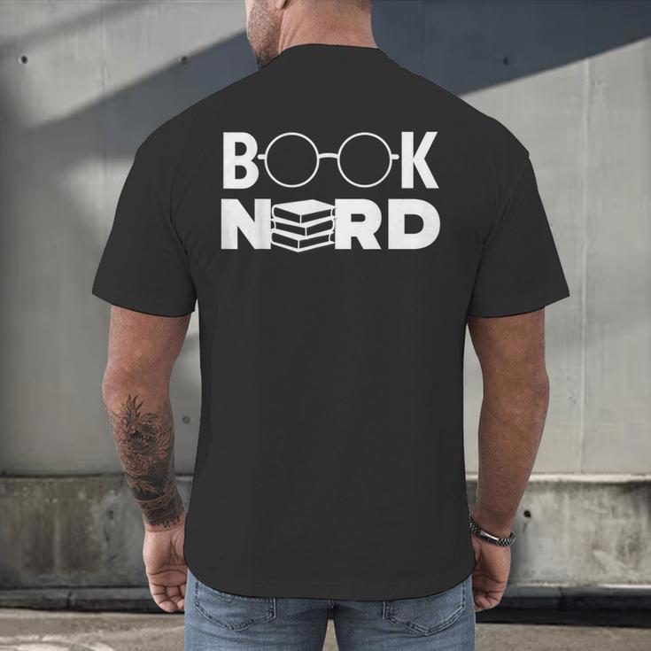 Book Nerd Book Club Bookworm Reading Lover Humor Men's Back Print T-Shirt Book Nerd Book Club Bookworm Reading Lover Humor Men's Back Print T-Shirt