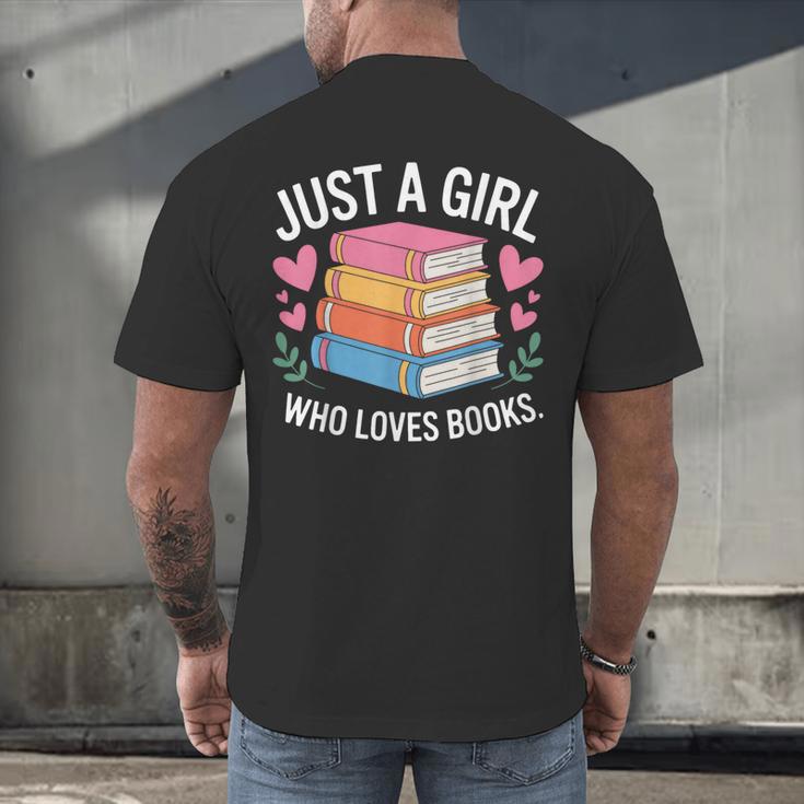 Book Nerd Just A Girl Who Loves Books Literary Enthusiast Men's Back Print T-Shirt