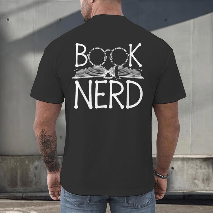 Book Nerd Retro Style Readers Librarians Authors Bookworms Men's Back Print T-Shirt