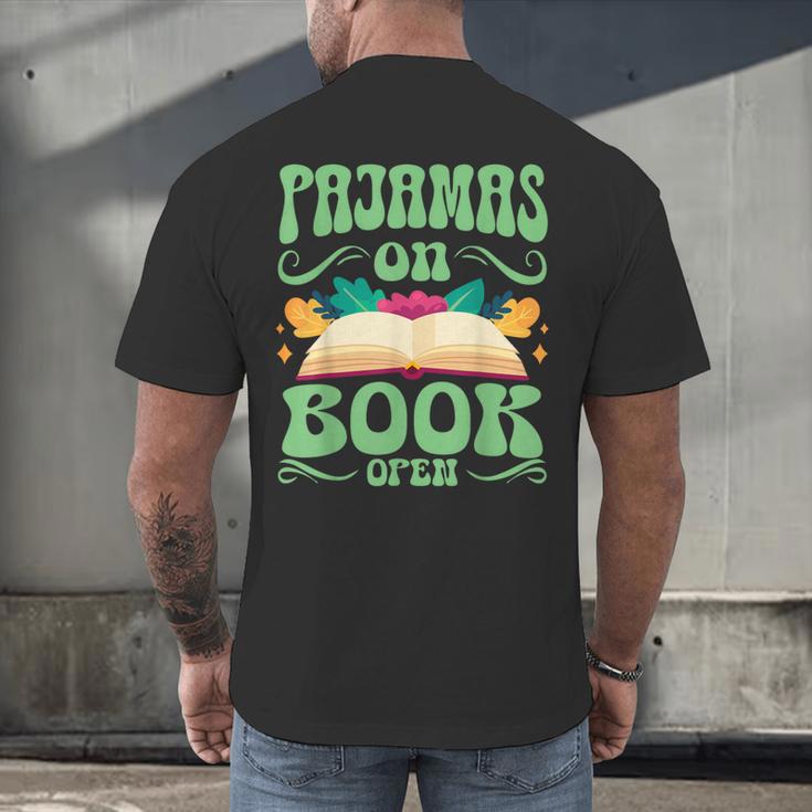 Book And Pajama Pajamas On Book Open Men's Back Print T-Shirt