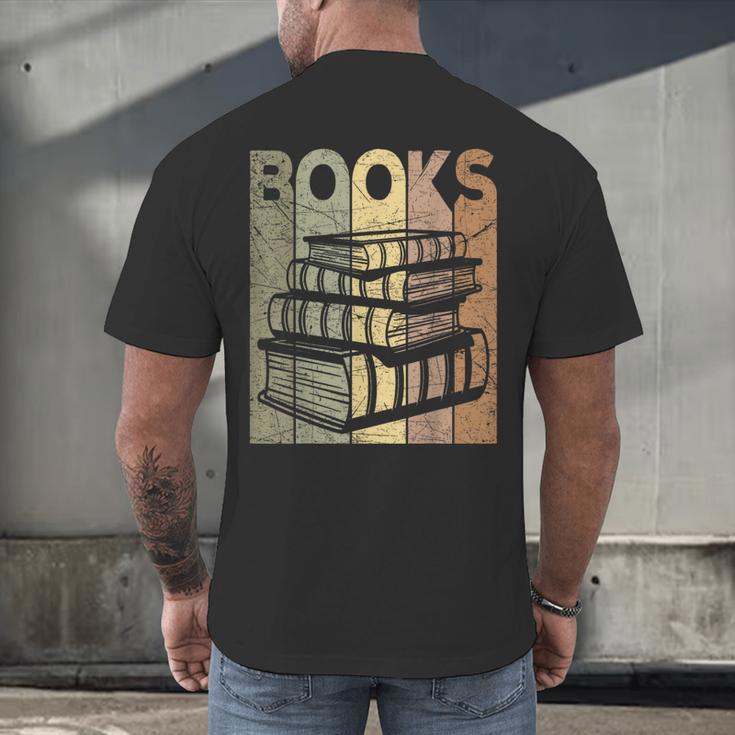 Book Reader Vintage Bookworm Retro Book Lover Men's Back Print T-Shirt