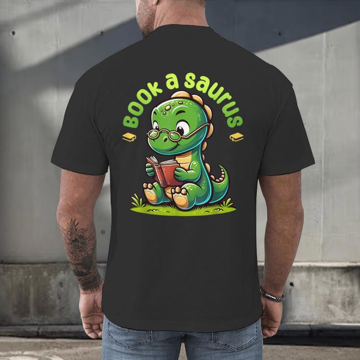 Book A Saurus Bookasaurus Dinosaur Book Girls Boys Toddler Men's Back Print T-Shirt