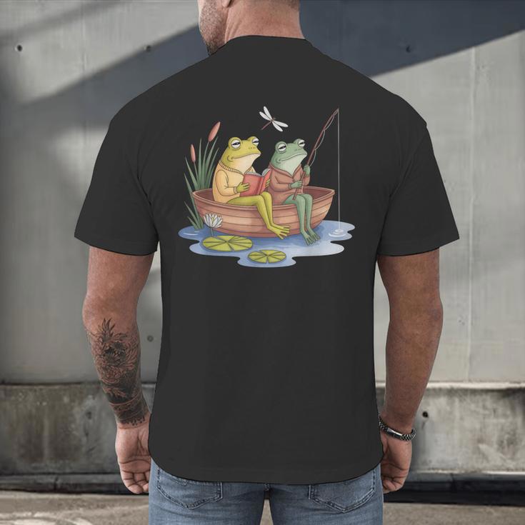 Book Shirt Frog Toad Fishing Vintage Book Frog Men's Back Print T-Shirt