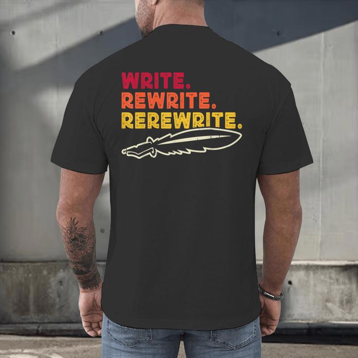 Book Writer Quote Author Journalist Rewrite Novelist Men's Back Print T-Shirt