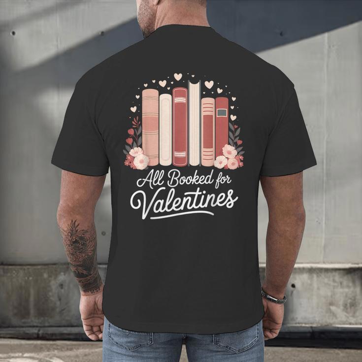 All Booked For Valentines Book Lovers Hearts Men's Back Print T-Shirt