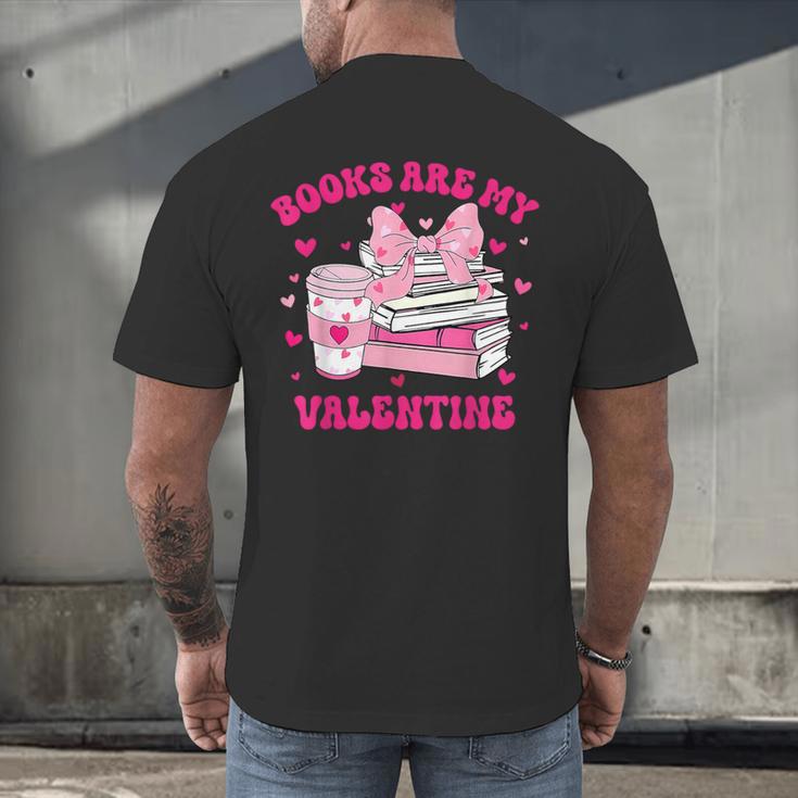 All Booked For Valentines Book Reading Coquette Bow Men's Back Print T-Shirt All Booked For Valentines Book Reading Coquette Bow Men's Back Print T-Shirt