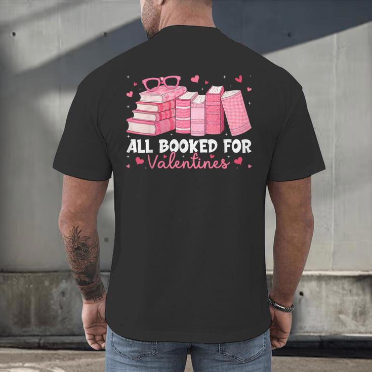 All Booked For Valentines Couple Bookworms Valentine’s Day Men's Back Print T-Shirt
