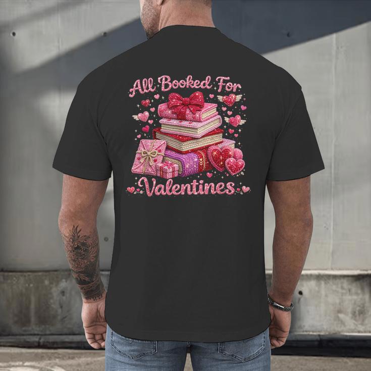 All Booked Valentine's Girly Teacher Coquette Love Men's Back Print T-Shirt All Booked Valentine's Girly Teacher Coquette Love Men's Back Print T-Shirt