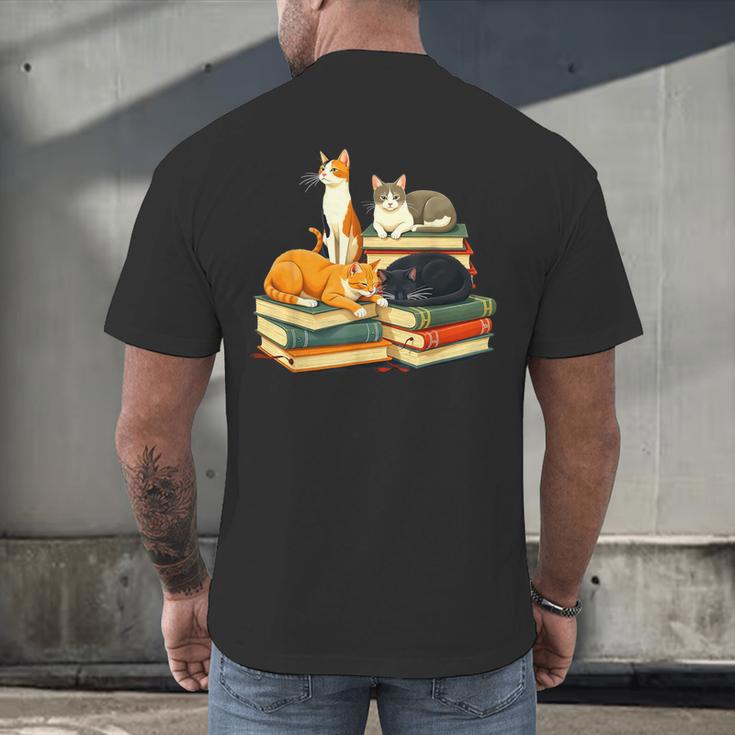 Bookish Cat Lover Cute Reading Squad Books & Kittens Love Men's Back Print T-Shirt Bookish Cat Lover Cute Reading Squad Books & Kittens Love Men's Back Print T-Shirt