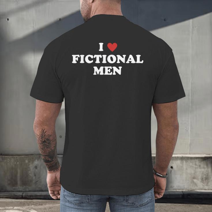 Bookish Quote Reading Lover I Love Fictional Men Men's Back Print T-Shirt Bookish Quote Reading Lover I Love Fictional Men Men's Back Print T-Shirt