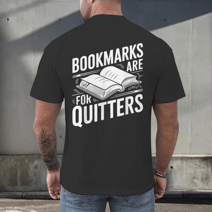 Bookmarks Quote Library Book Reader Men's Back Print T-Shirt