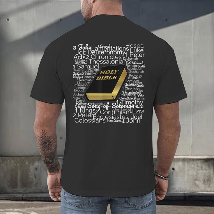 Books Of The Bible Men's Back Print T-Shirt
