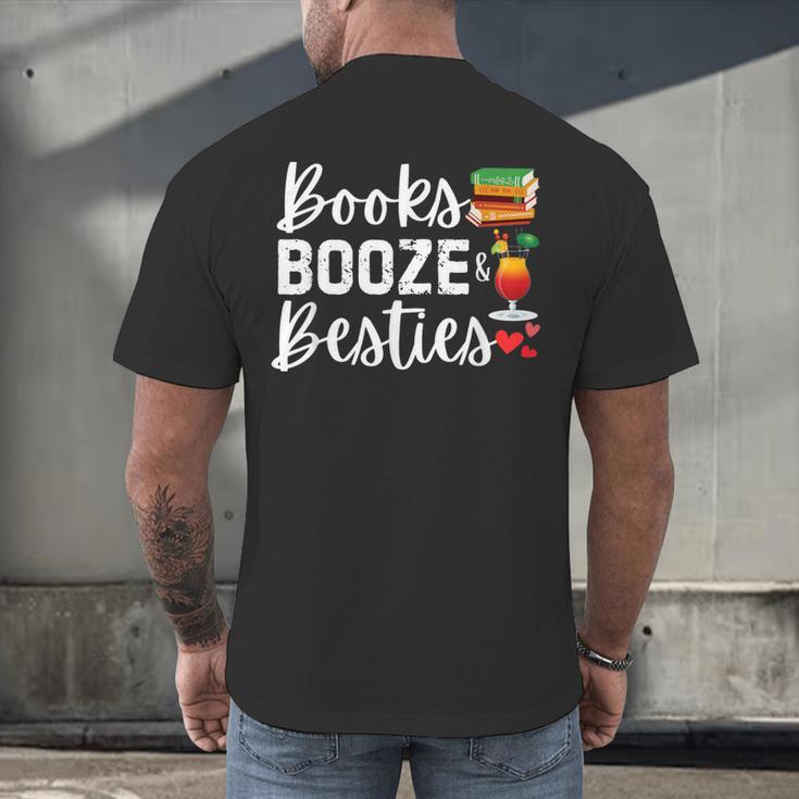 Books Booze And Besties Book Lover Bestie Squad Twinning Men's Back Print T-Shirt
