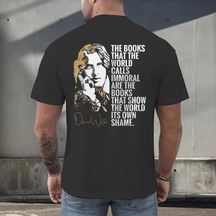 Books Called Immoral World's Shame Dorian Gray Oscar Wilde Men's Back Print T-Shirt