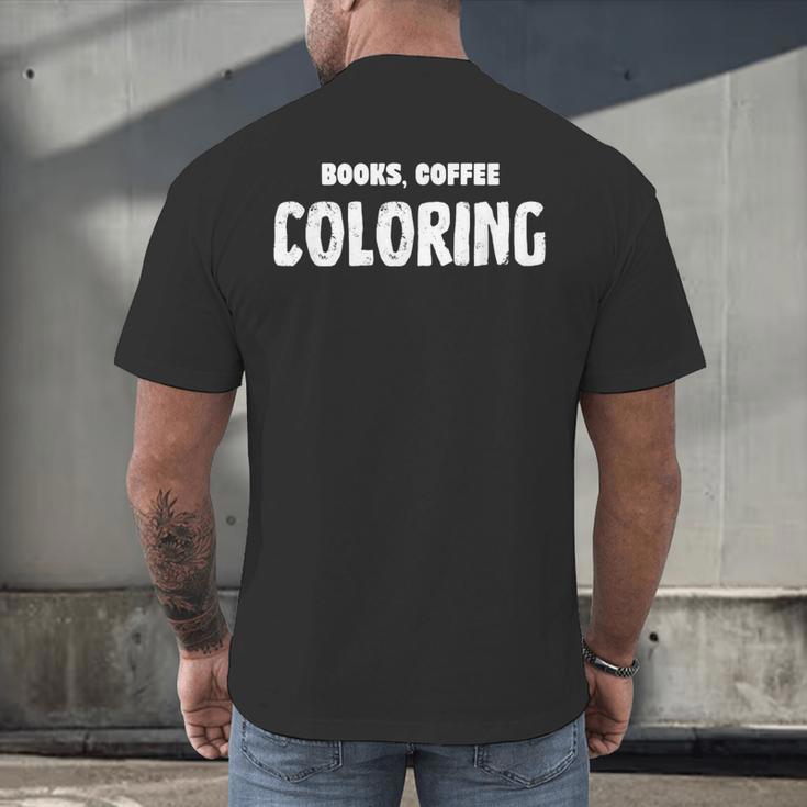 Books Coffee Coloring Men's Back Print T-Shirt
