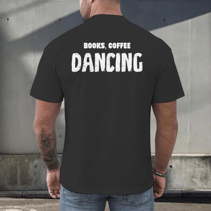 Books Coffee Dancing Men's Back Print T-Shirt