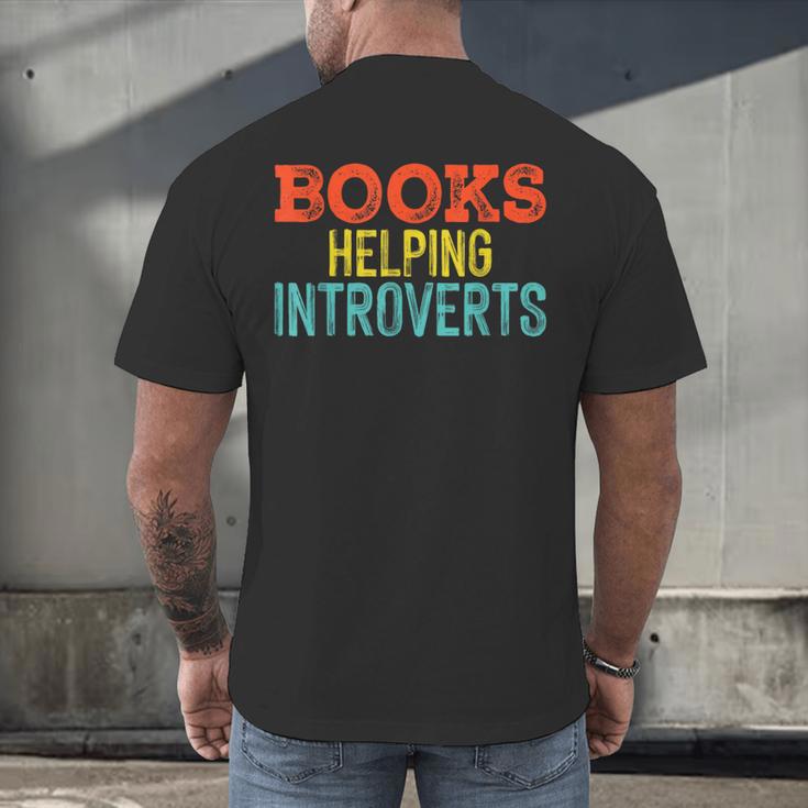 Books Helping Introverts I Introvert Men's Back Print T-Shirt Books Helping Introverts I Introvert Men's Back Print T-Shirt