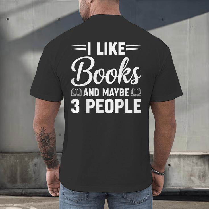 I Like Books And Maybe 3 People Men's Back Print T-Shirt