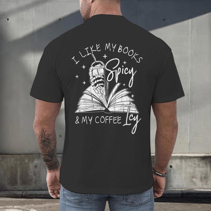 I Like My Books Spicy And My Coffee ICY Men's Back Print T-Shirt