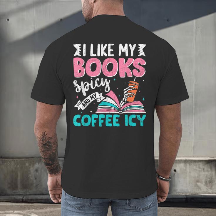 I Like My Books Spicy Coffee ICY Men's Back Print T-Shirt I Like My Books Spicy Coffee ICY Men's Back Print T-Shirt