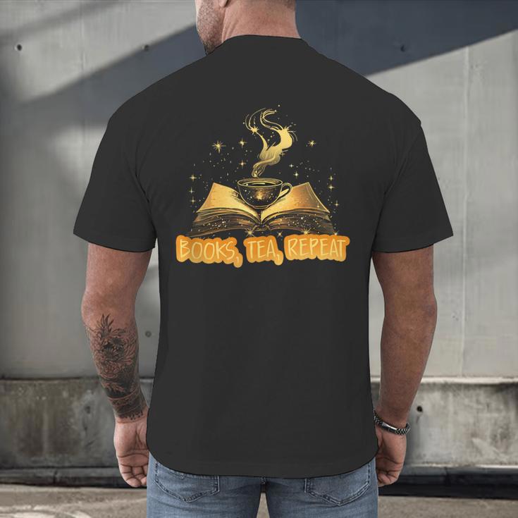Books Tea Repeat Men's Back Print T-Shirt