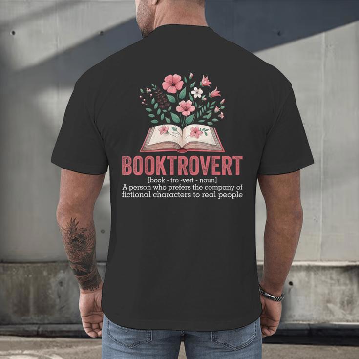 Booktrovert Book Lover Bookworm Reading Books Librarian Men's Back Print T-Shirt
