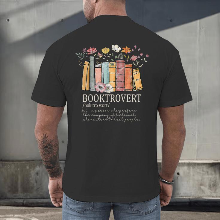Booktrovert Cozy Book Lover Book Nerd Literary Humor Men's Back Print T-Shirt